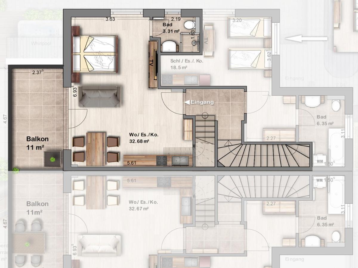 -Neubau- 42 Qm Balkon-Apartment Фульда Экстерьер фото